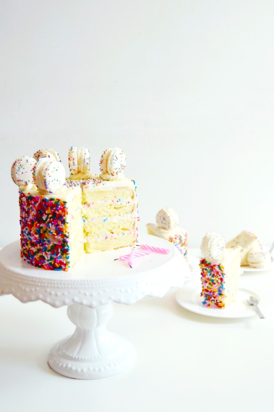 Funfetti Cake Batter Cake and Macarons 5