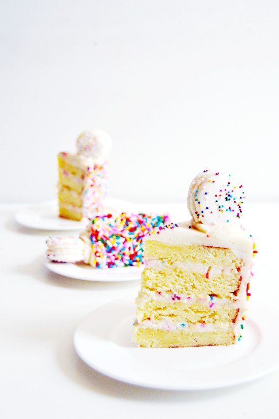 Funfetti Cake Batter Cake and Macarons 6