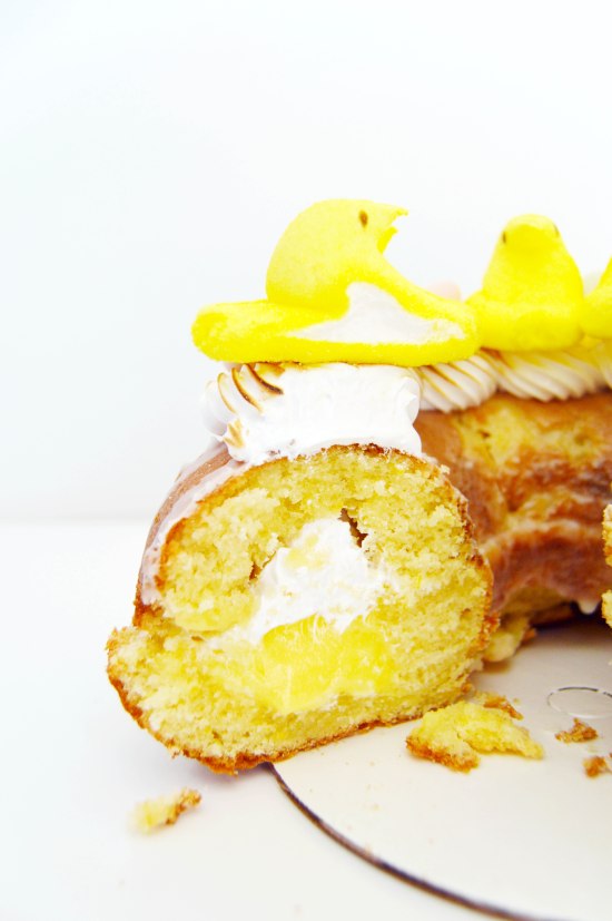 Meyer Lemon Marshmallow Doughnut Cake